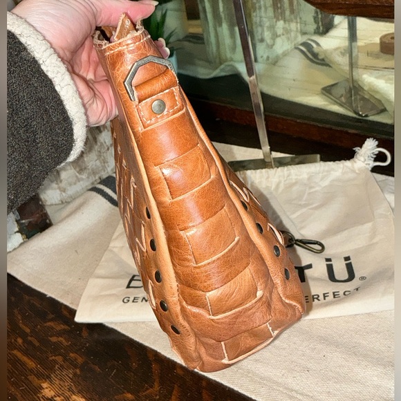 NWT Bed Stu Leather Keiki Crossbody Bag Handbag Tan Rustic MSRP $235 - Picture 3 of 11